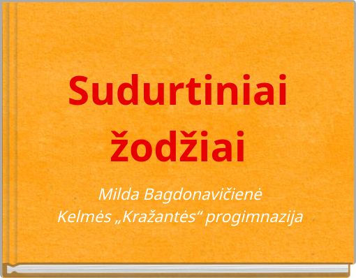 Sudurtiniai žodžiai