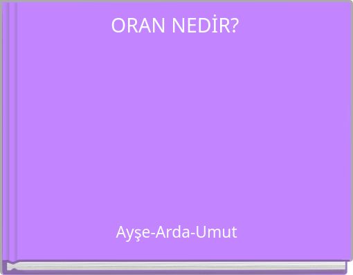 Front cover of 'ORAN NEDİR?' 