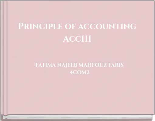 Principle of accountingAcc111