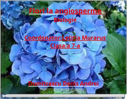 Flori la angiosperme Biologie Coordonator:Letitia Murarus Clasa:a 7-a
