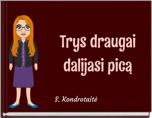 Trys draugai dalijasi picą