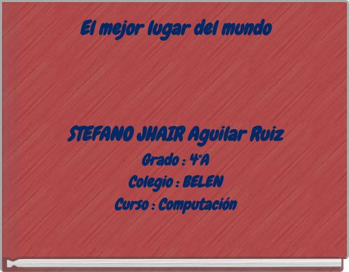 Front cover of 'El mejor lugar del mundo' 