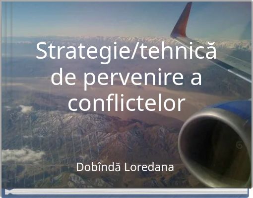 Book Cover for: Strategie/tehnică de pervenire a conflictelor