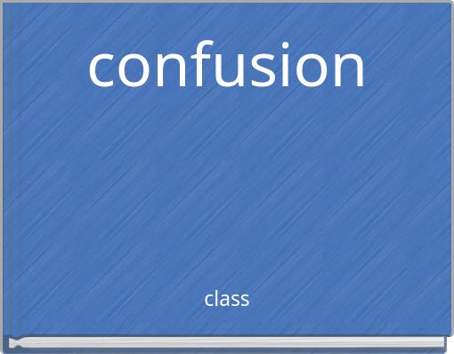 Front cover of 'confusion' 