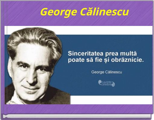 Front cover of 'George Călinescu' 