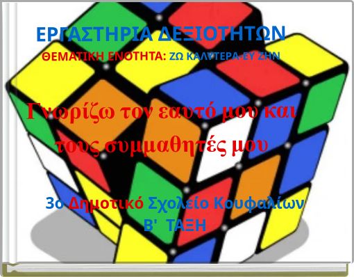 ΕΡΓΑΣΤΗΡΙΑ ΔΕΞΙΟΤΗΤΩΝΘΕΜΑΤΙΚΗ ΕΝΟΤΗΤΑ: ΖΩ ΚΑΛΥΤΕΡΑ-ΕΥ ΖΗΝΓνωρίζω τον εαυτό μου καιτους συμμαθητές μου