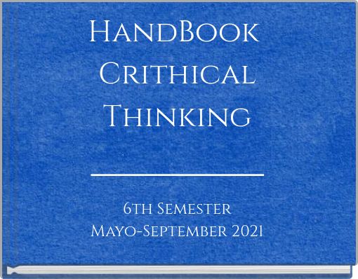 HandBook Crithical Thinking _____________