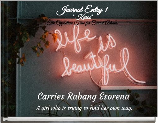 Front cover of 'Journal Entry 1 