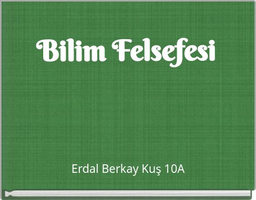 Front cover of 'Bilim Felsefesi' 