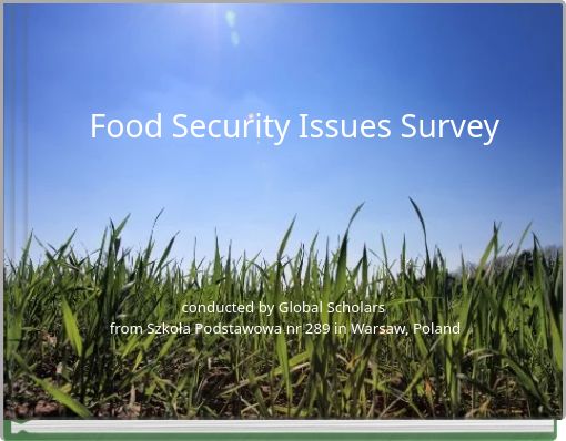Food Security Issues Survey