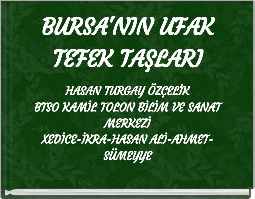 BURSA'NIN UFAK TEFEK TAŞLARI