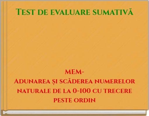 Test de evaluare sumativă
