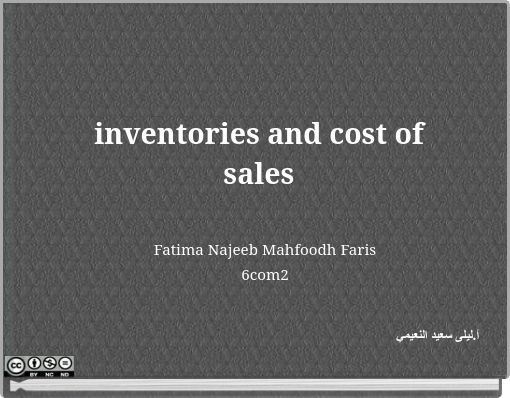 inventories and cost of sales