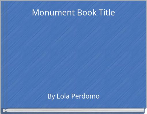 Front cover of 'Monument Book Title' 