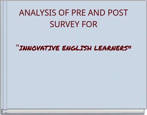 Front cover of 'ANALYSIS OF PRE AND POST SURVEY FOR 