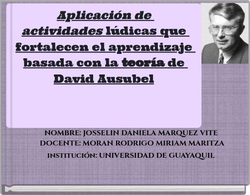 Aplicación de actividades lúdicas que fortalecen el aprendizaje basada con la teoría de David Ausubel