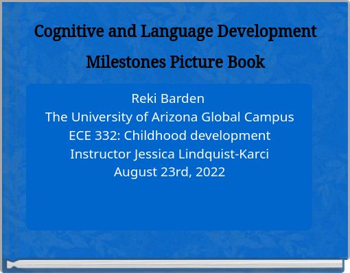 Cognitive and Language Development Milestones Picture Book