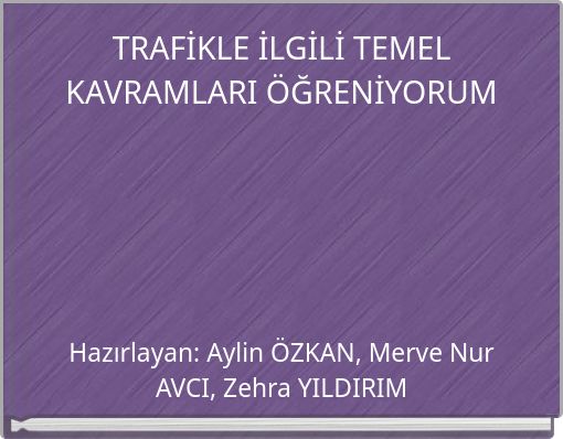 TRAFİKLE İLGİLİ TEMEL KAVRAMLARI ÖĞRENİYORUM