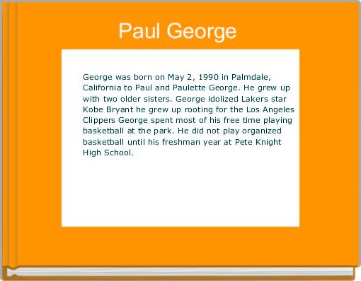 Front cover of 'Paul George ' 