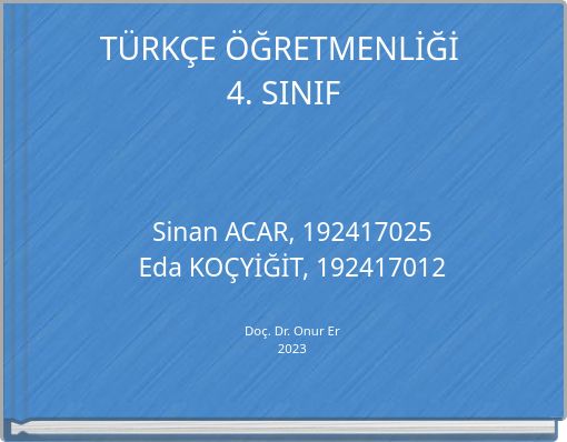 T&Uuml;RK&Ccedil;E &Ouml;ĞRETMENLİĞİ 4. SINIF