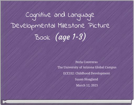 Cognitive and Language Developmental Milestone Picture Book (age 1-3)