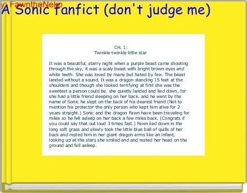 Book Cover for: A Sonic fanfict (don't judge me) 