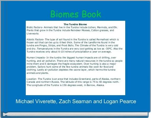 Front cover of ' Biomes Book ' 