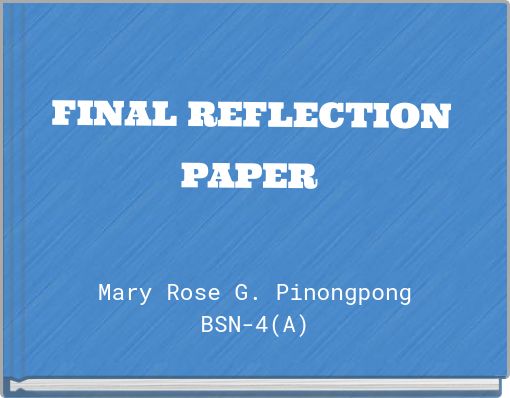 FINAL REFLECTION PAPER