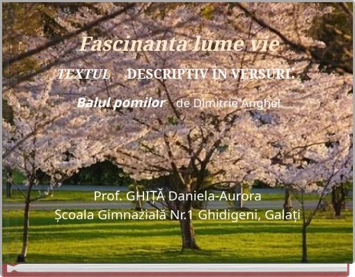 Book Cover for: Fascinanta lume vie TEXTUL DESCRIPTIV ÎN VERSURI: Balul pomilor de Dimitrie Anghel