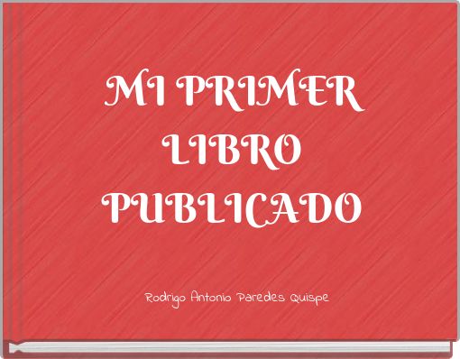 MI PRIMER LIBRO PUBLICADO