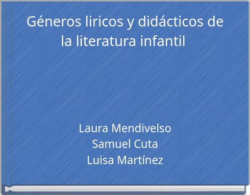 Géneros liricos y didácticos de la literatura infantil