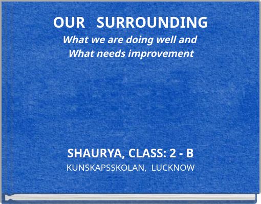 OUR SURROUNDING What we are doing well and What needs improvement