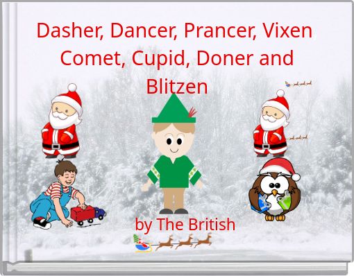 Dasher, Dancer, Prancer, Vixen, Comet, Cupid, Doner and Blitzen