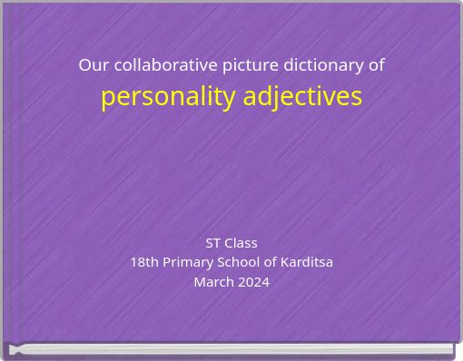 Our collaborative picture dictionary of personality adjectives