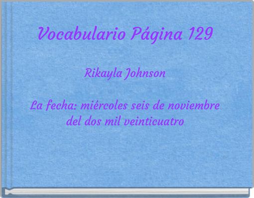 Vocabulario Página 129