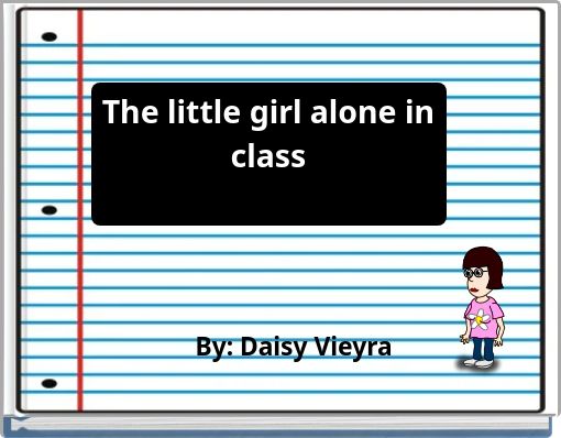 The little girl alone in class