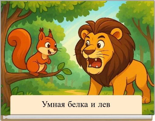 Умная белка и лев