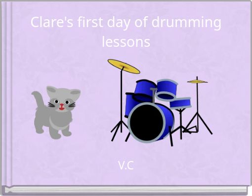 Clare's first day of drumming lessons