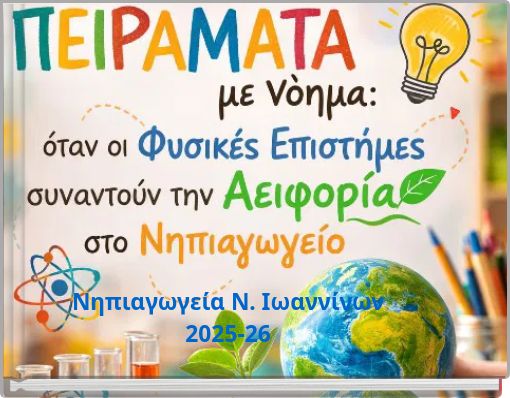 ΠΕΙΡΑΜΑΤΑ με νόημα: όταν οι Φυσικές Επιστήμες συνατούν την Αειφορία στο Νηπιαγωγείο