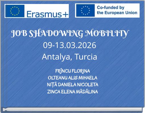 JOB SHADOWING MOBILITY 09-13.03.2026 Antalya, Turcia