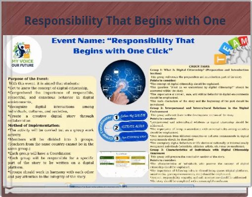 Responsibility That Begins with One