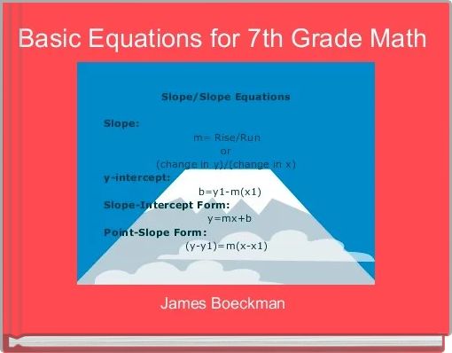 Basic Equations for 7th Grade Math