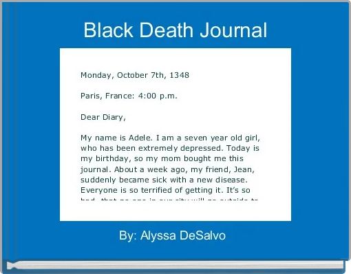 Front cover of 'Black Death Journal' 