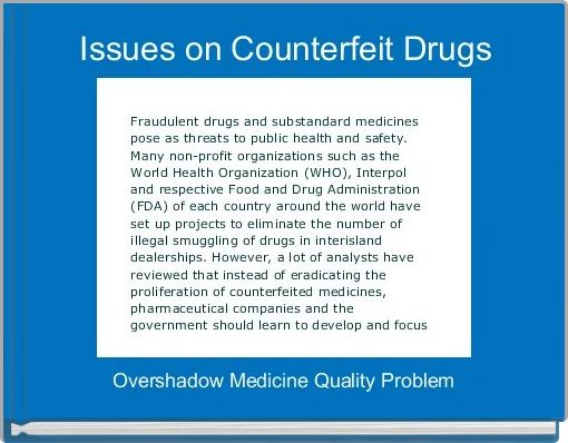 Issues on Counterfeit Drugs