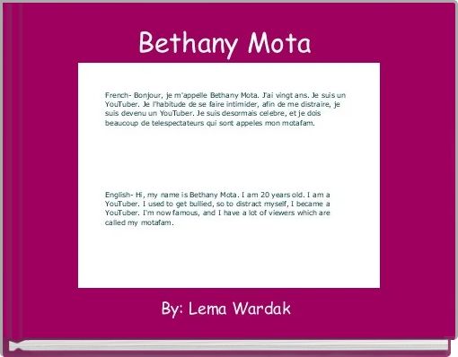 Front cover of 'Bethany Mota ' 