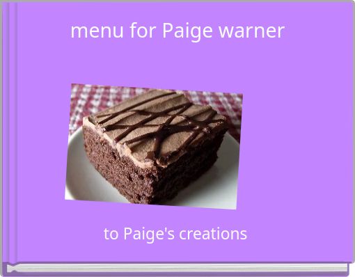 Book Cover for: menu for Paige warner