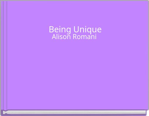 Front cover of 'Being Unique' 