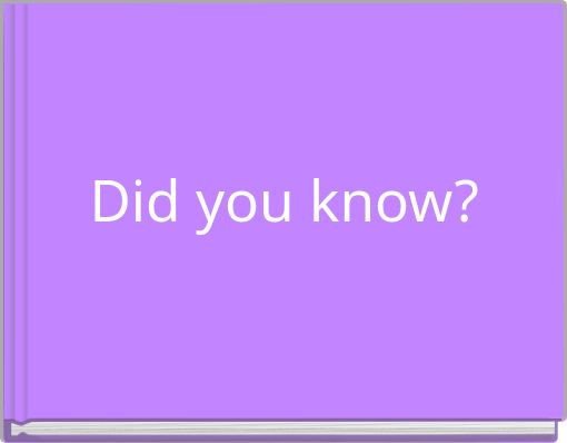 Book Cover for: Did you know?