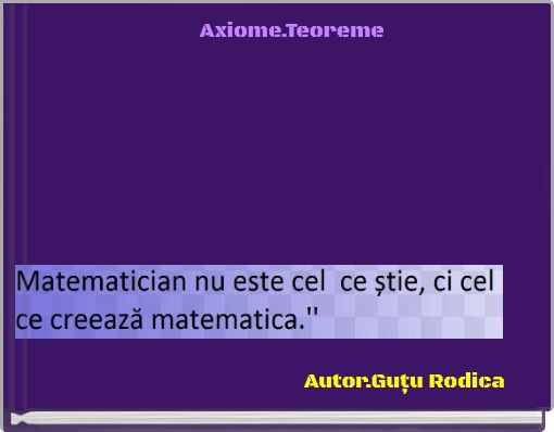 Front cover of 'Axiome.Teoreme' 