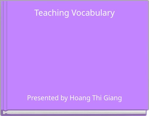 Teaching Vocabulary